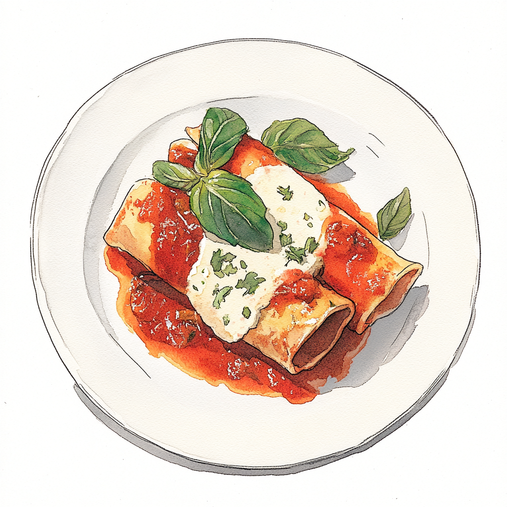 CANNELLONI RICOTTA / ÉPINARD / SAUCE TOMATE AU BASILIC - 450g