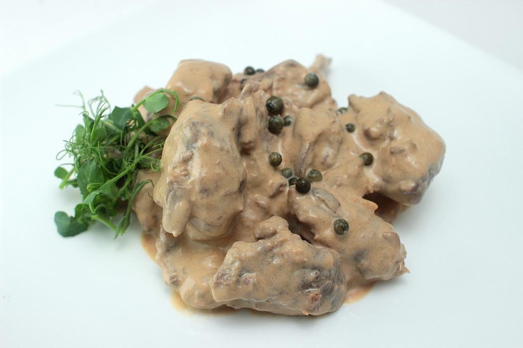 DOE STEW / WILD MUSHROOMS / TIERENTEYN MUSTARD 300g (1 pers.)