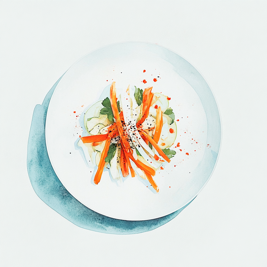 3 - 1E CELERIAC SALAD WITH WHITE CABBAGE AND CARROTS WITH SESAME AND CHILI