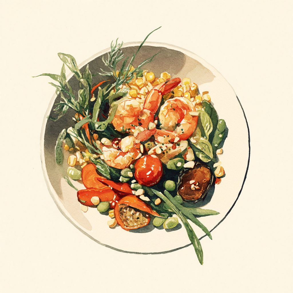 4 - 7P PAELLA MET SCAMPI'S EN SEIZOENGROENTEN