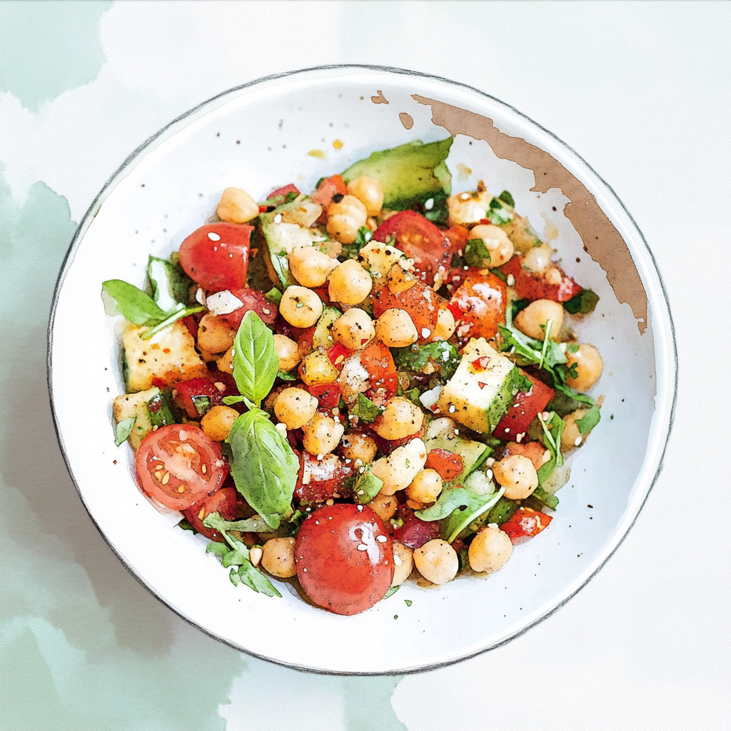 1 - 3E SALADE VAN BULGUR / KIKKERERWTEN / TOMATEN / CASHEWNOTEN 