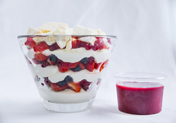 [8032 - 80 / FTK] PAVLOVA WITH RED FRUIT IN VASE (price/pers) (+ deposit)