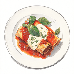 [9026 - 92 / FTK ] CANNELLONI RICOTTA / ÉPINARD / SAUCE TOMATE AU BASILIC - 450g