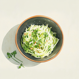 [525113 - 92 / FTK] 1 - 13E SALADE CHOU BLANC / WAKAME / VINAIGRETTE WASABI / RAIFORT / HERBES